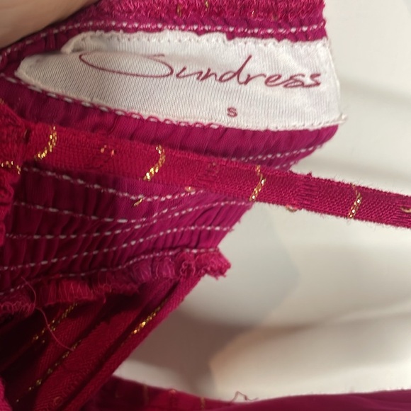 Sundress | Women’s Pink Gold Metallic Details Yolanda Maxi Dress Size Small - Picture 7 of 9